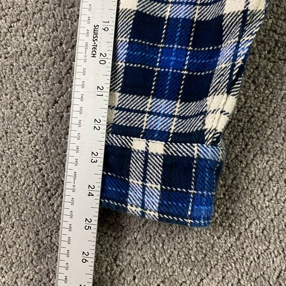 Orvis Flannel Shirt Jacket Shacket Men's XXL Blue Cotton Blue Plaid Check - Picture 11 of 11